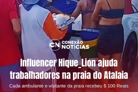 Influencer realiza ação solidária na Praia do Atalaia, em Salinópolis